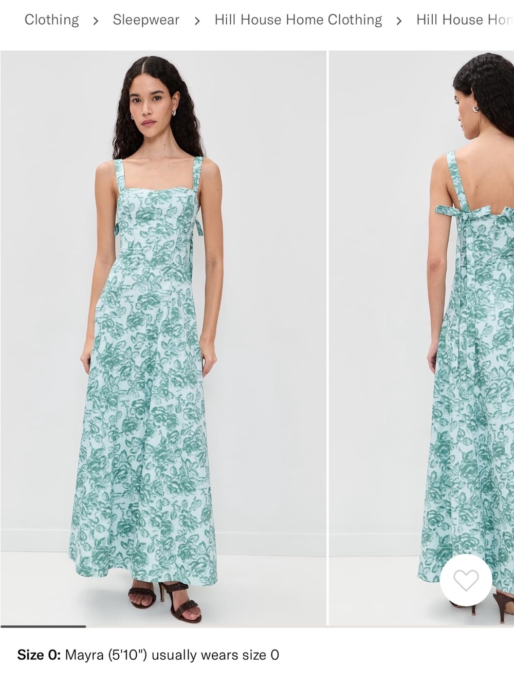 Hill House Teal and White Floral Maxi Dress
